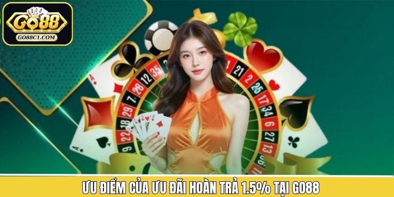 Hoàn trả 1.5% tại Go88 giúp duy trì niềm vui giải trí